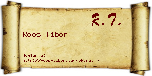 Roos Tibor névjegykártya